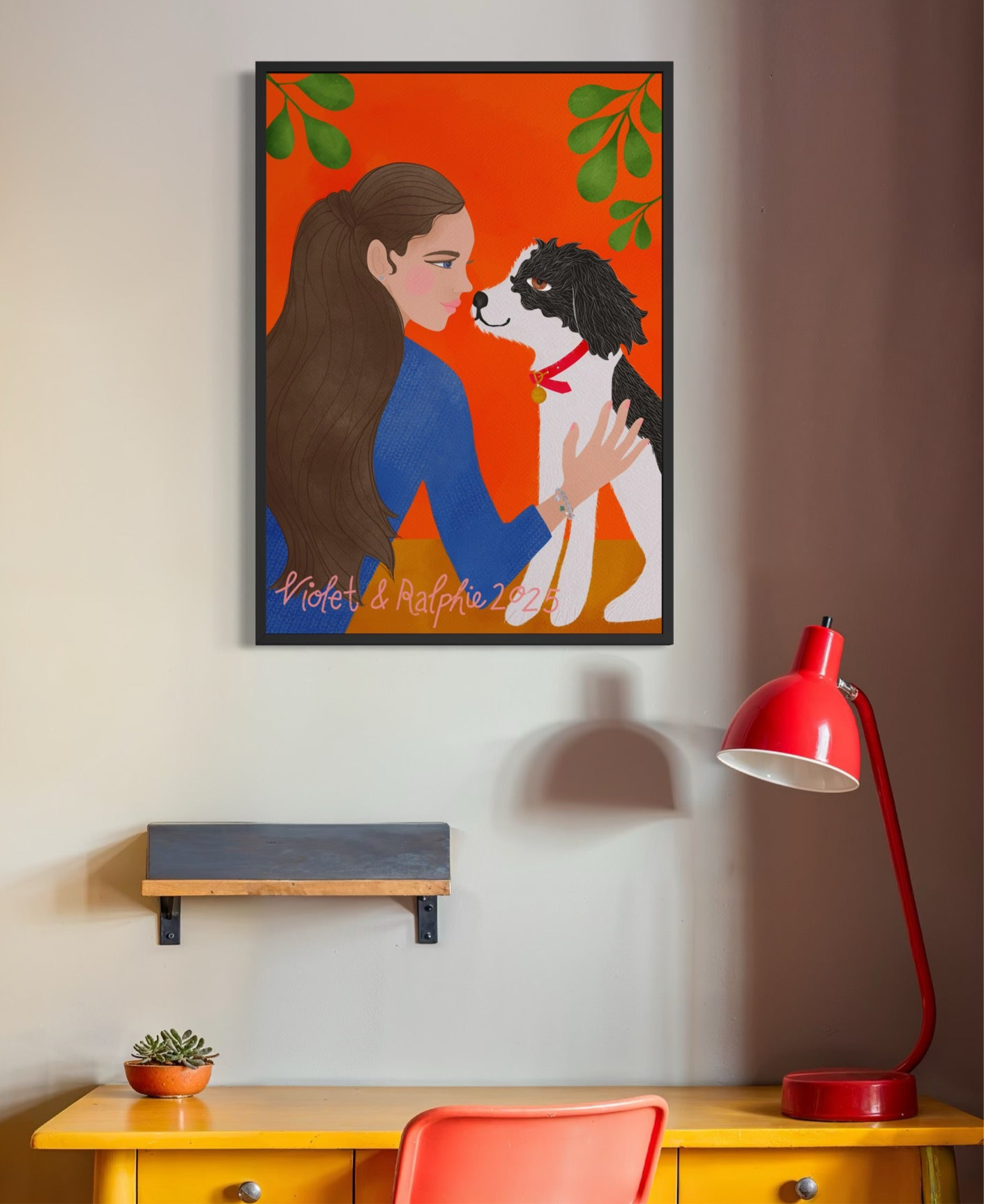 Person and Pet bespoke illustration