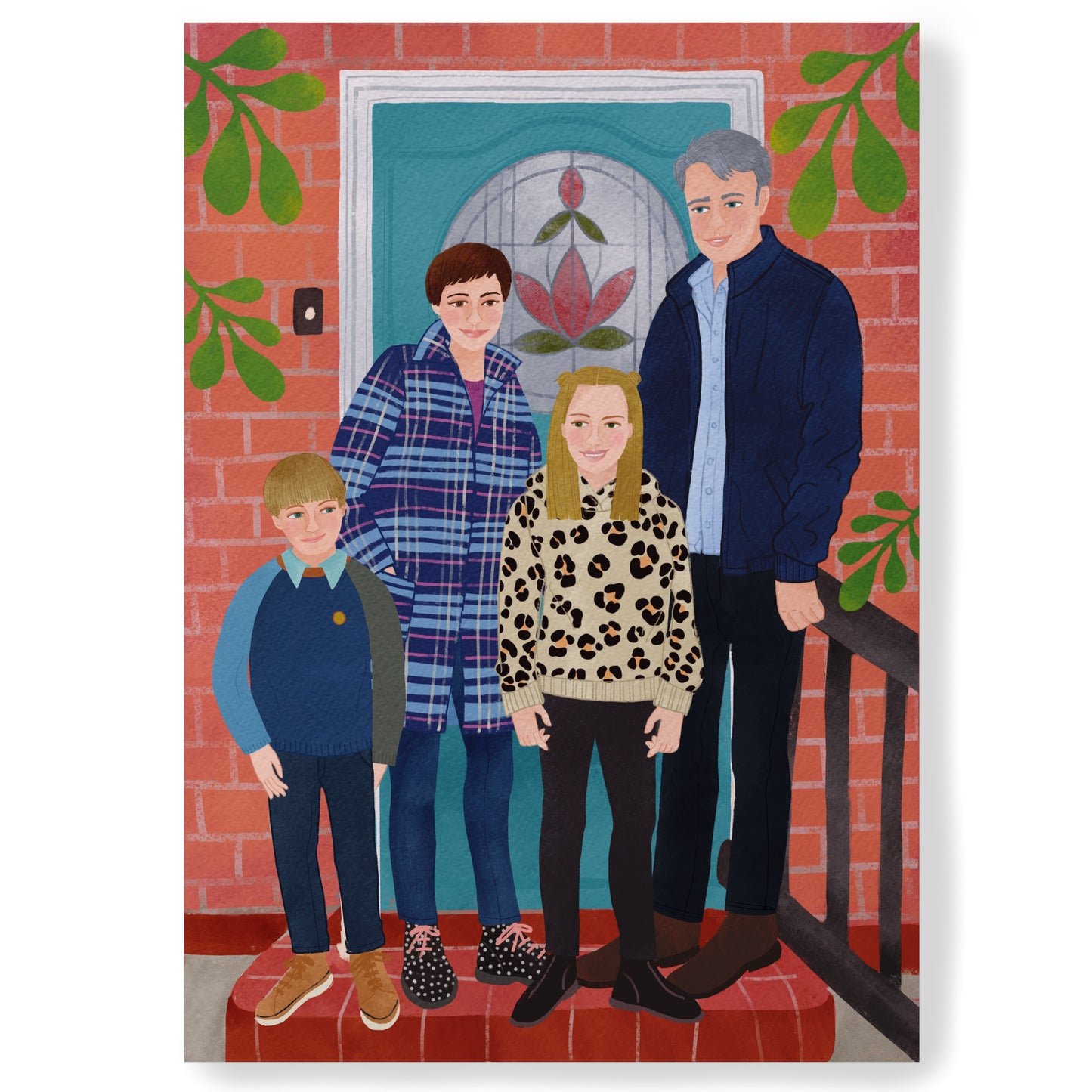 Four people bespoke illustration