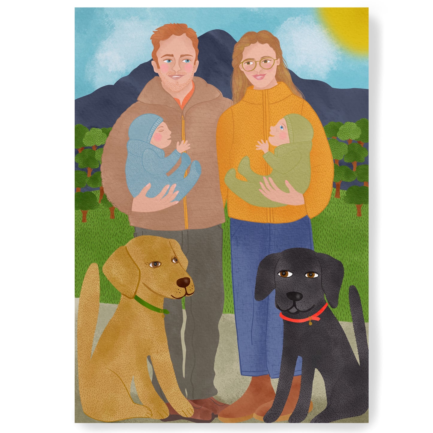 Four people bespoke illustration