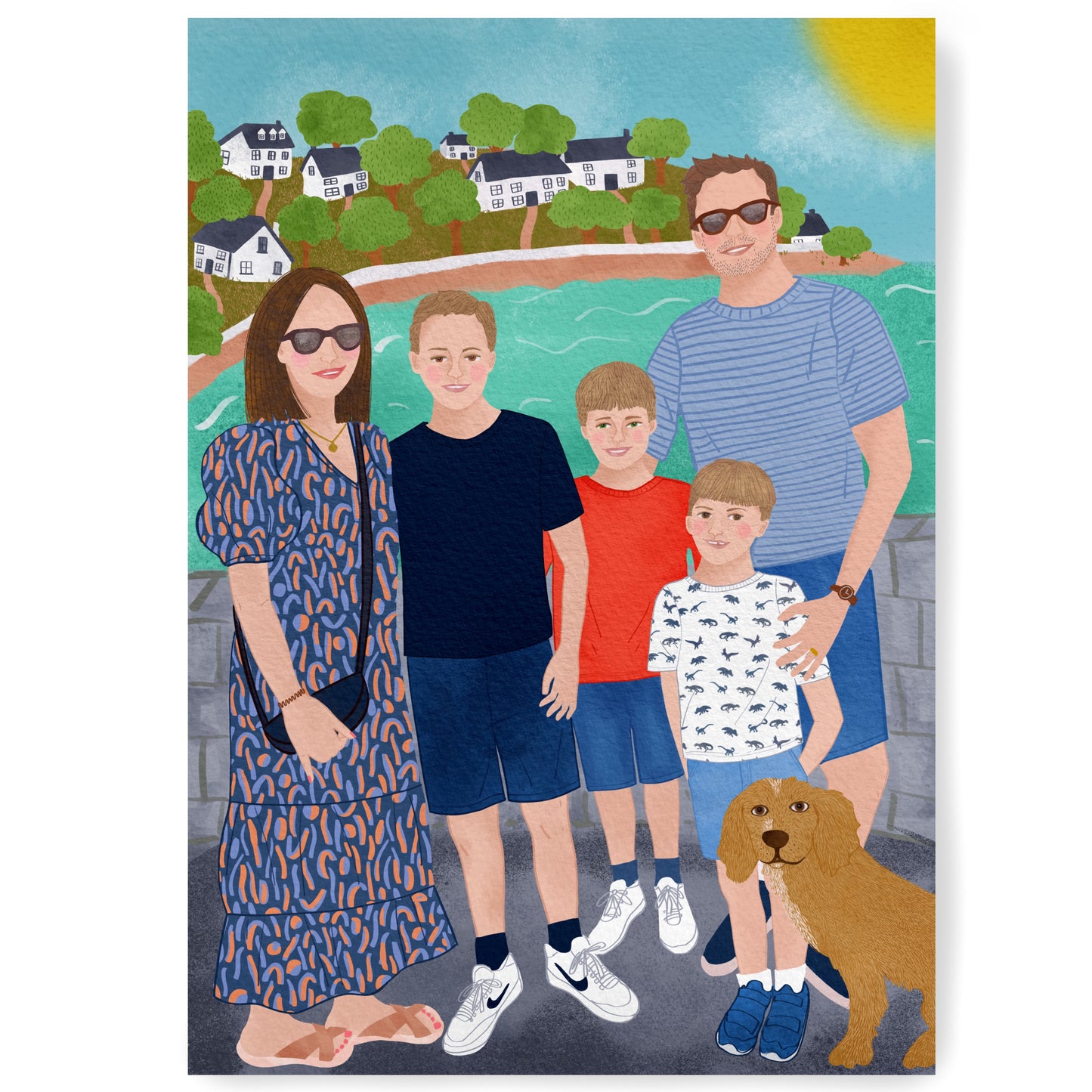 Five people bespoke illustration .