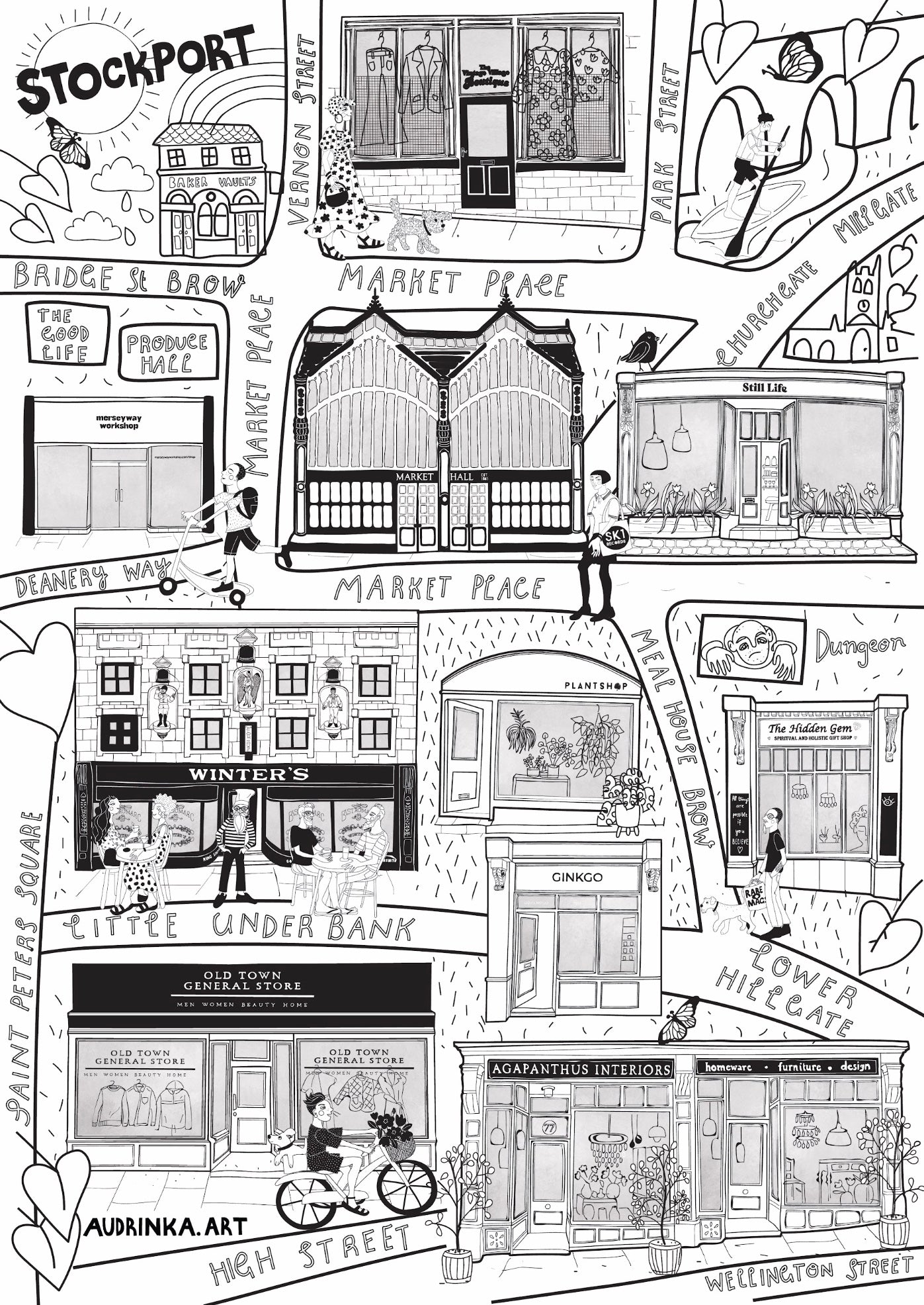 New Stockport Illustrated Map