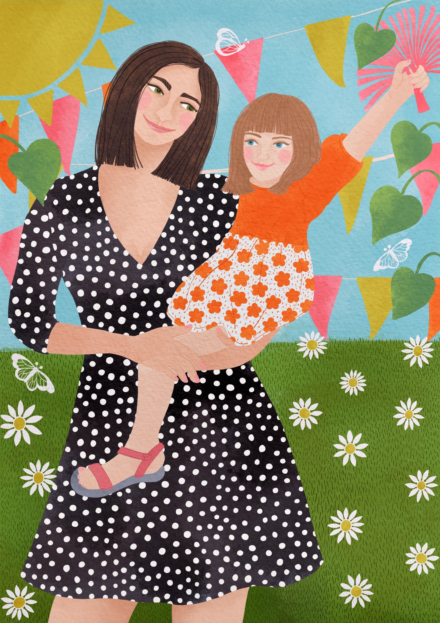 Two people bespoke illustration.