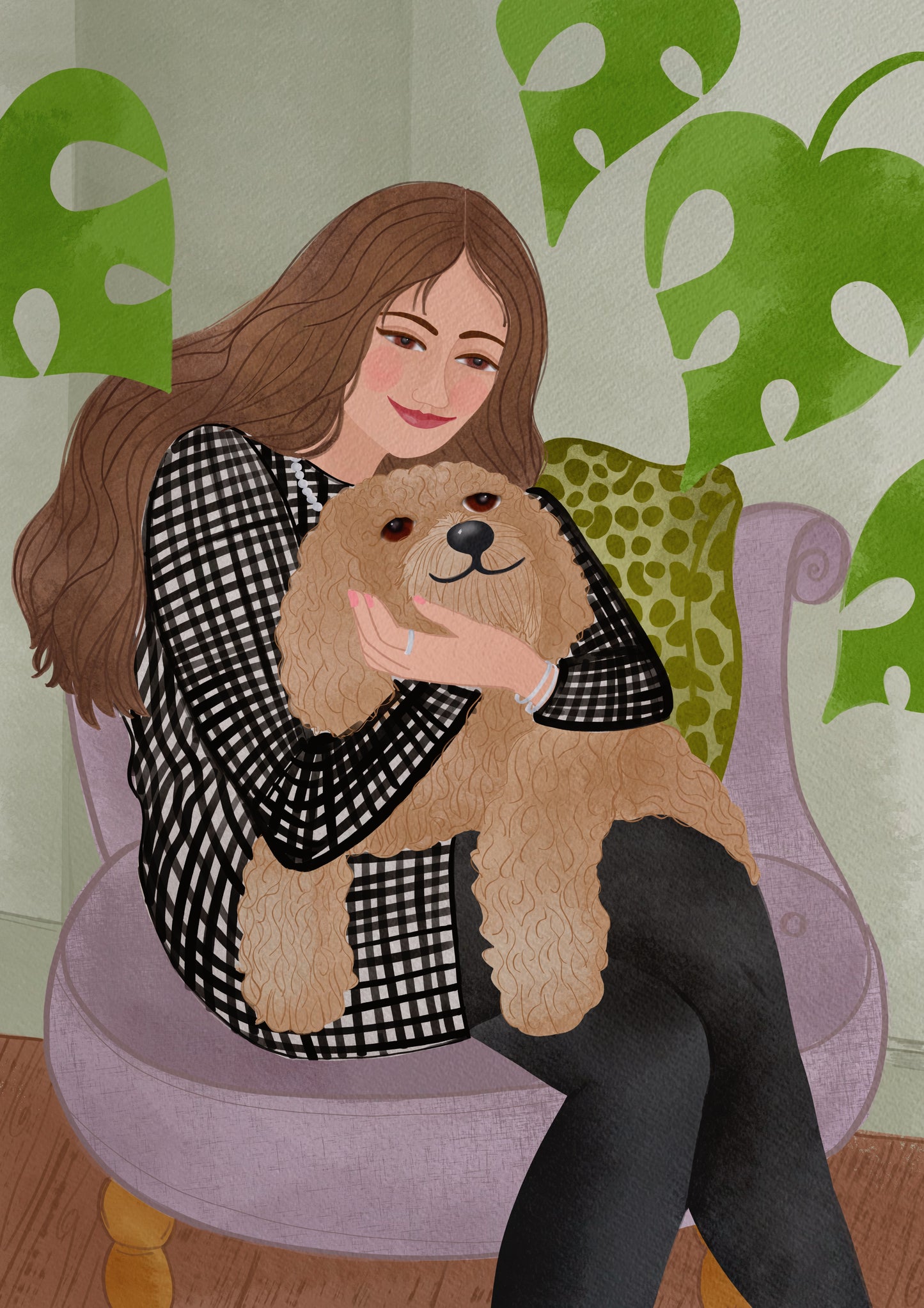Person and Pet bespoke illustration