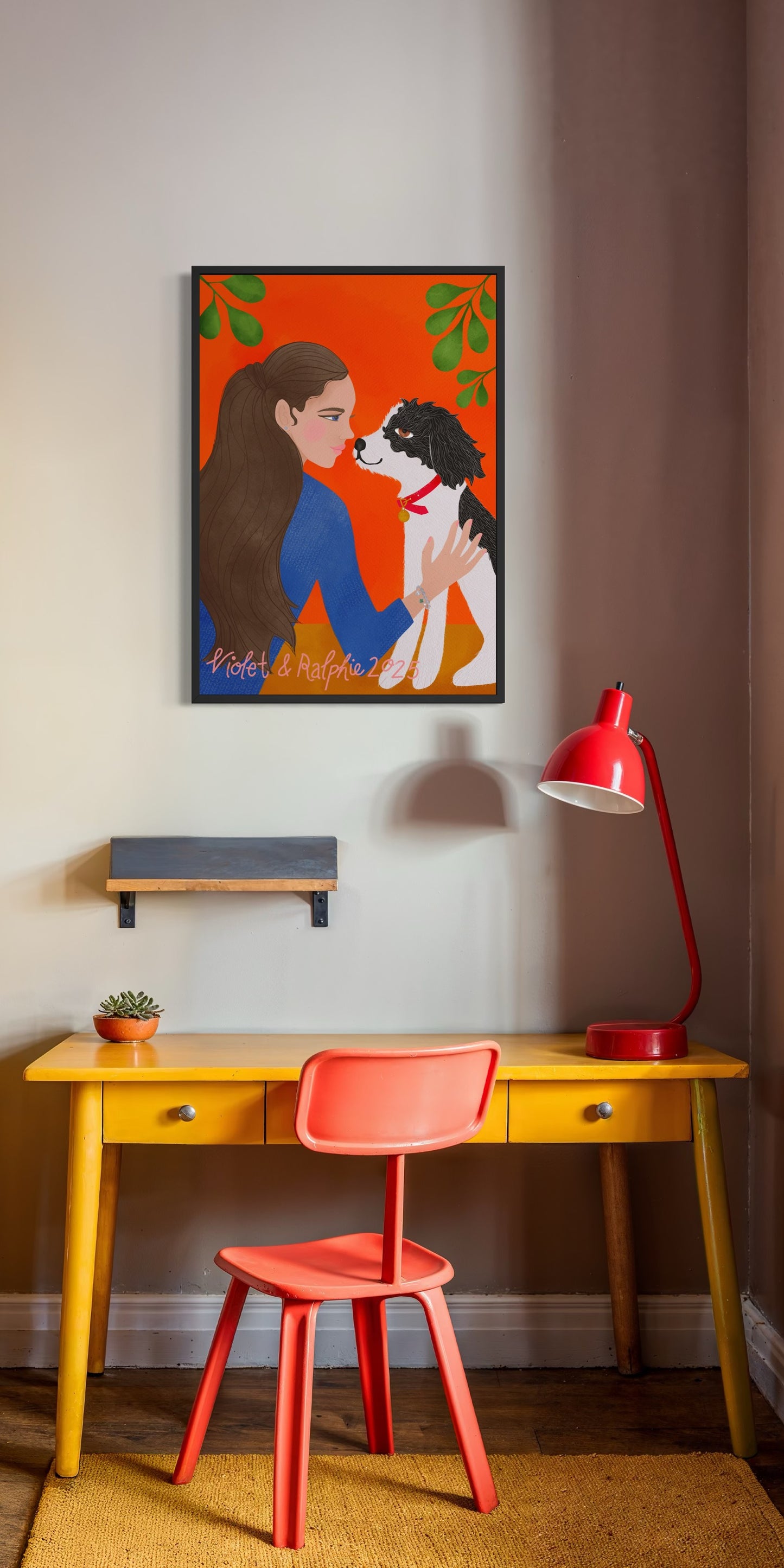 Person and Pet bespoke illustration