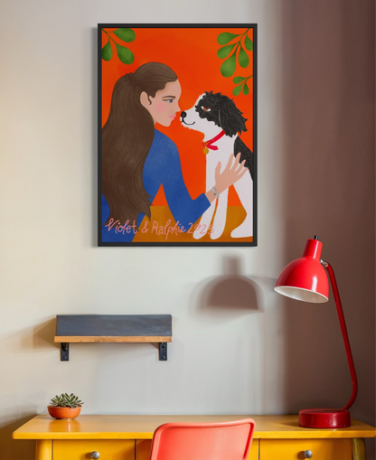 Person and Pet bespoke illustration