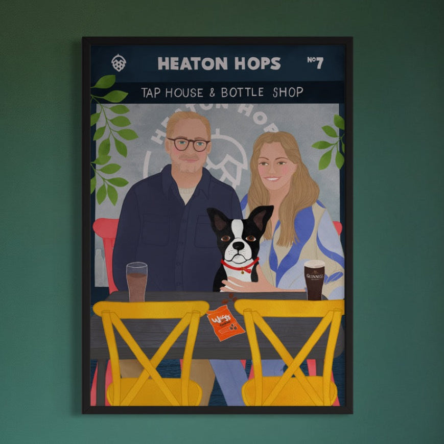 Two people bespoke illustration.