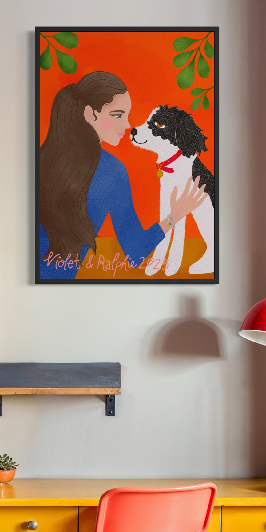 Person and Pet bespoke illustration