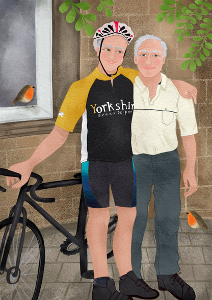 Two people bespoke illustration.