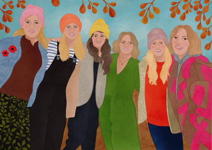 Six people bespoke illustration