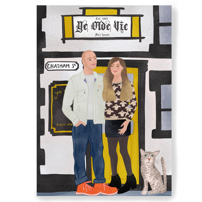 Two people bespoke illustration.