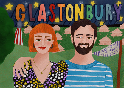 Two people bespoke illustration.