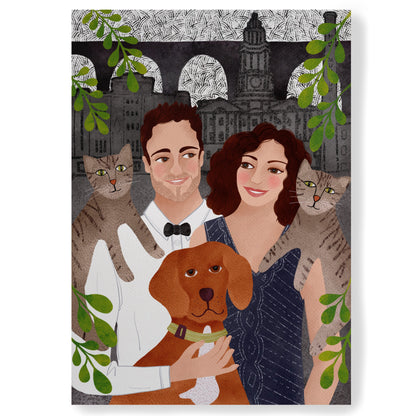 Two people bespoke illustration.