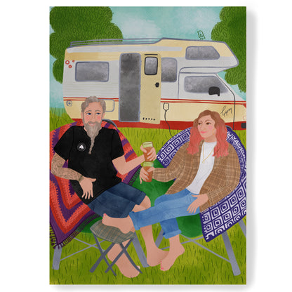 Two people bespoke illustration.
