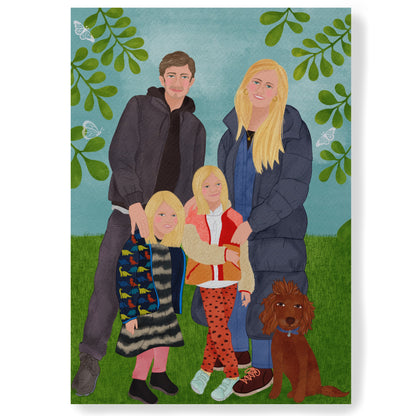Four people bespoke illustration