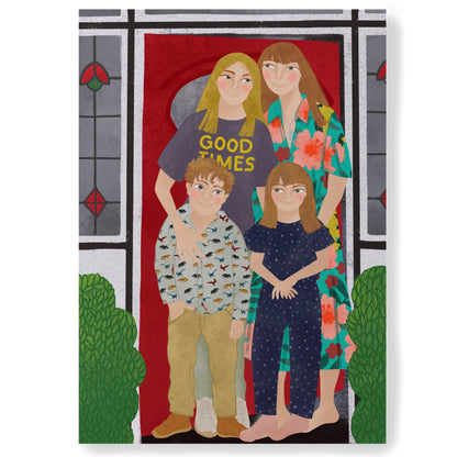 Four people bespoke illustration