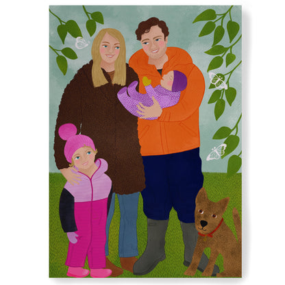 Four people bespoke illustration