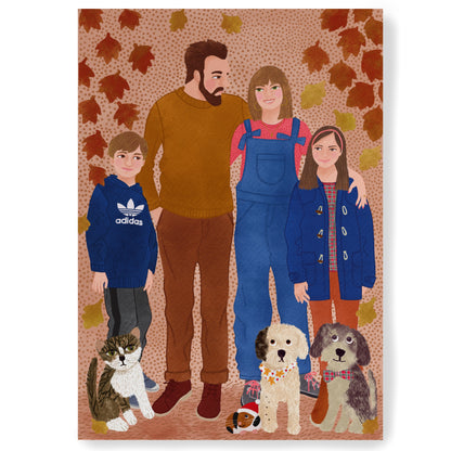 Four people bespoke illustration
