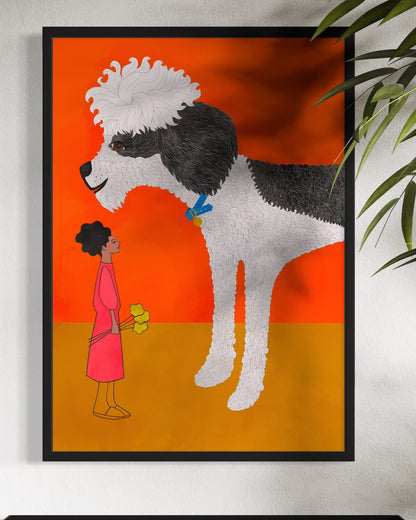 Person and Pet bespoke illustration