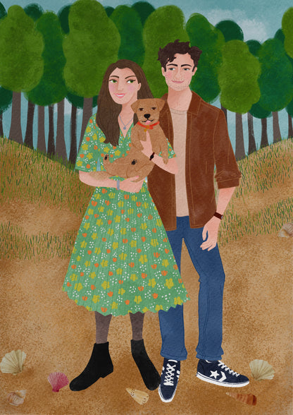 Two people bespoke illustration.