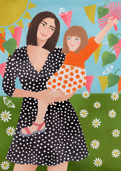Two people bespoke illustration.