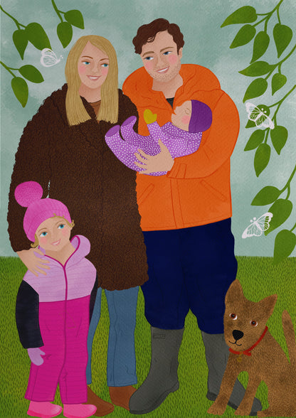 Two people bespoke illustration.