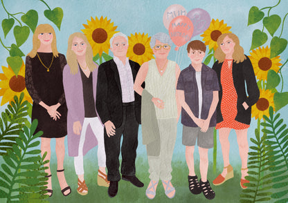 Six people bespoke illustration